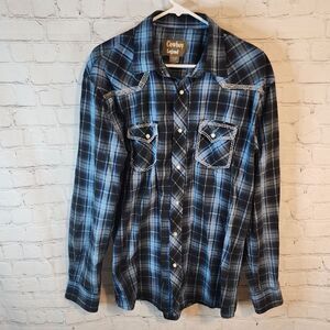 Men's Cowboy Legend longsleeve pearl snapped shirt, size XL